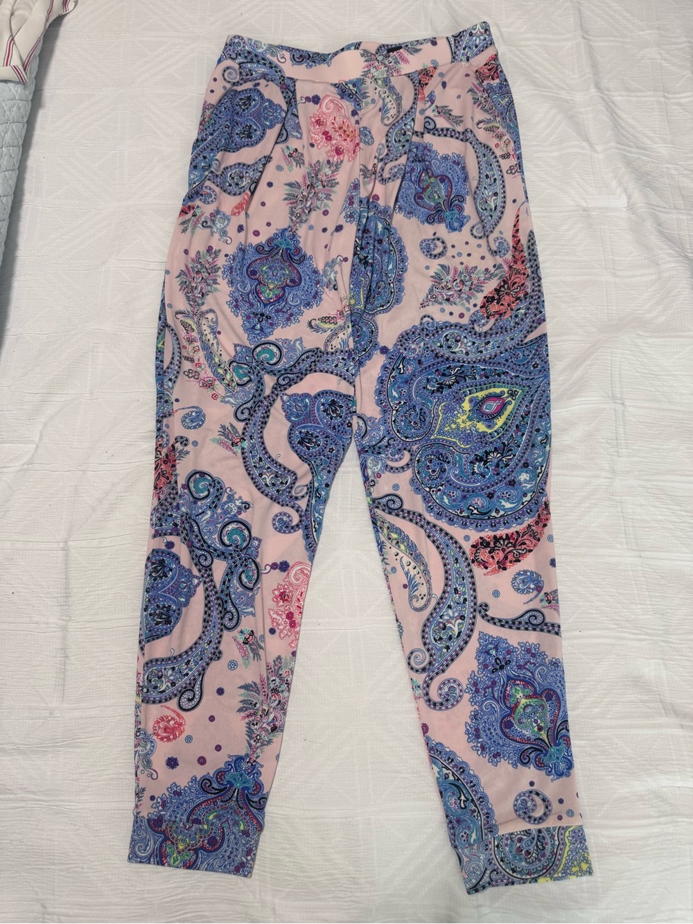 Express Pink Paisley Print Stretch Pants